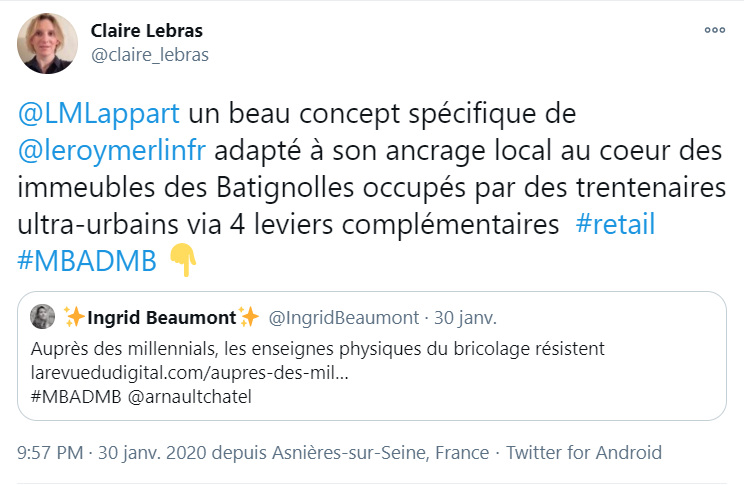 tweet concept leroy merlin l'appart