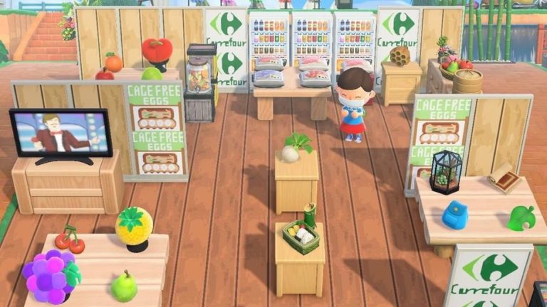 boutique Carrefour dans le jeu Animal crossing new horizon 2020