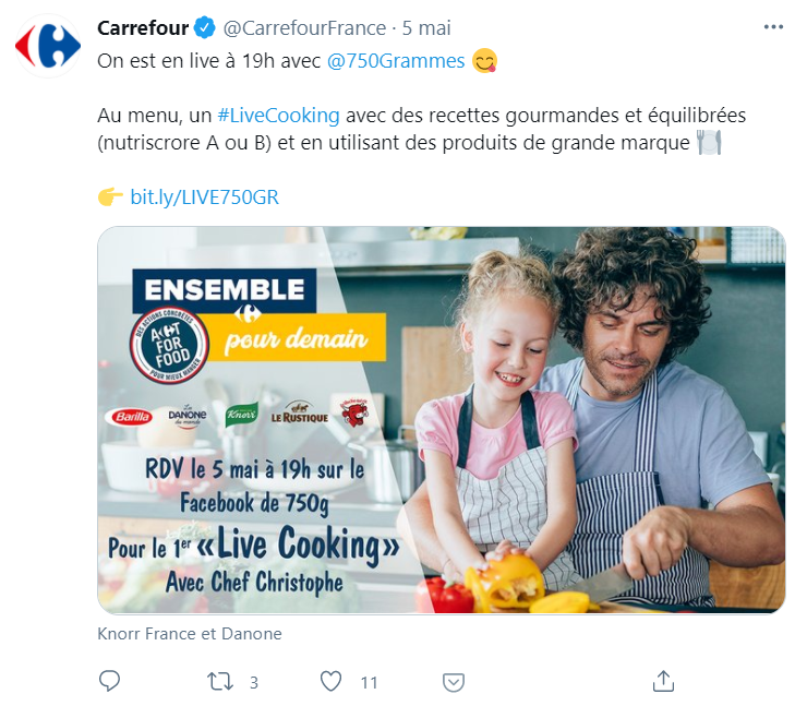 séance live streaming Carrefour