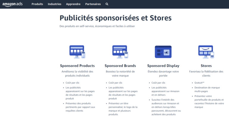 les différents types de publicités via Amazon Advertising